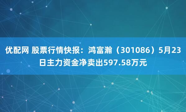 优配网 股票行情快报：鸿富瀚（301086）5月23日主力资金净卖出597.58万元